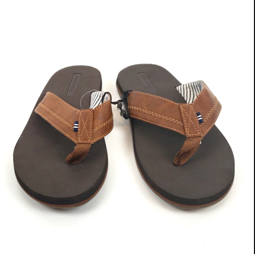Nautica men's brown flip flop
